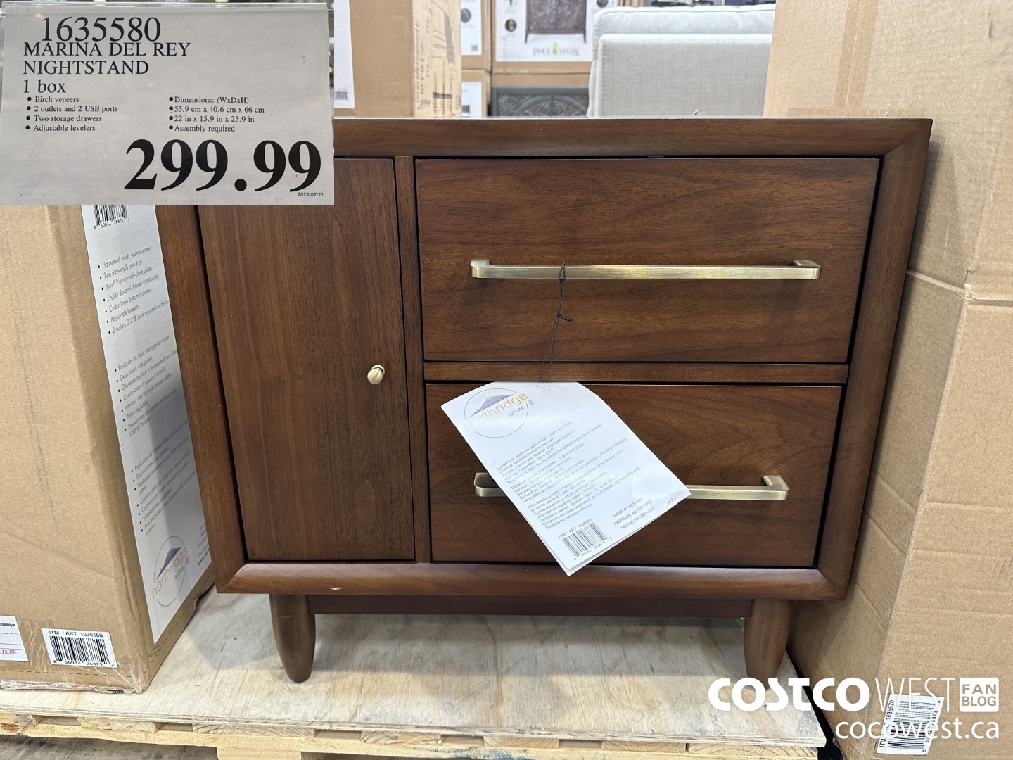1635580 MARINA DEL REY NIGHTSTAND 1 BOX $299.99