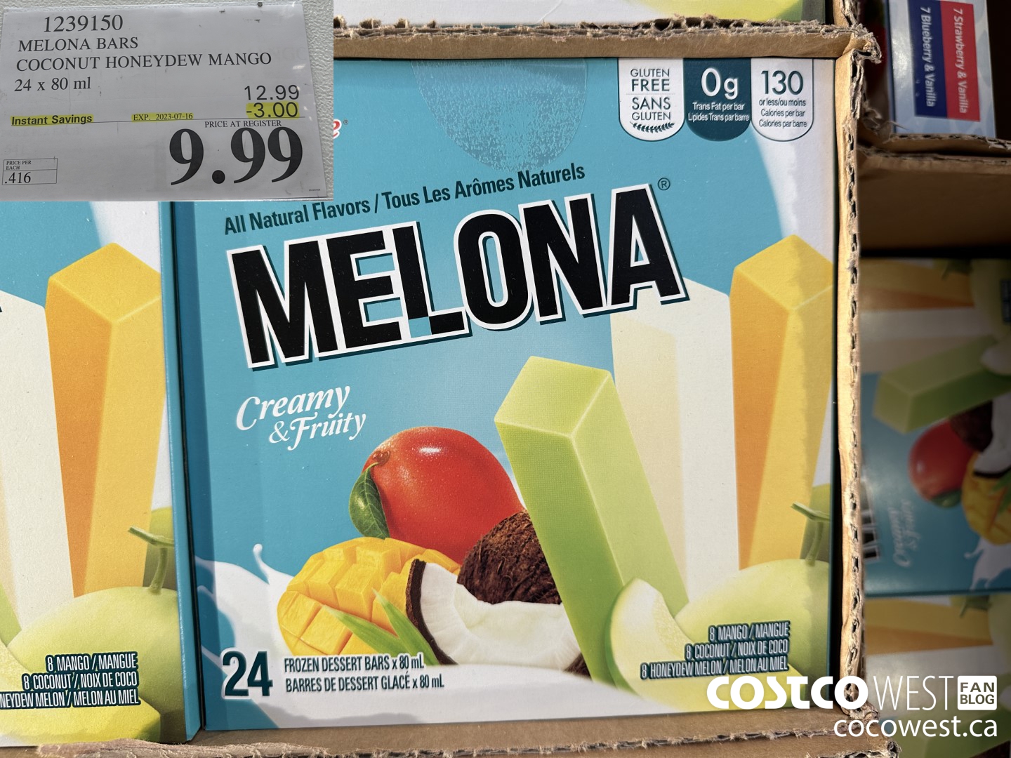 1239150 MELONA COCONUT HONEY DEW & MANGO 24 X 80 ML ($3.00 INSTANT SAVINGS EXPIRES ON 2023-07-16) $9.99