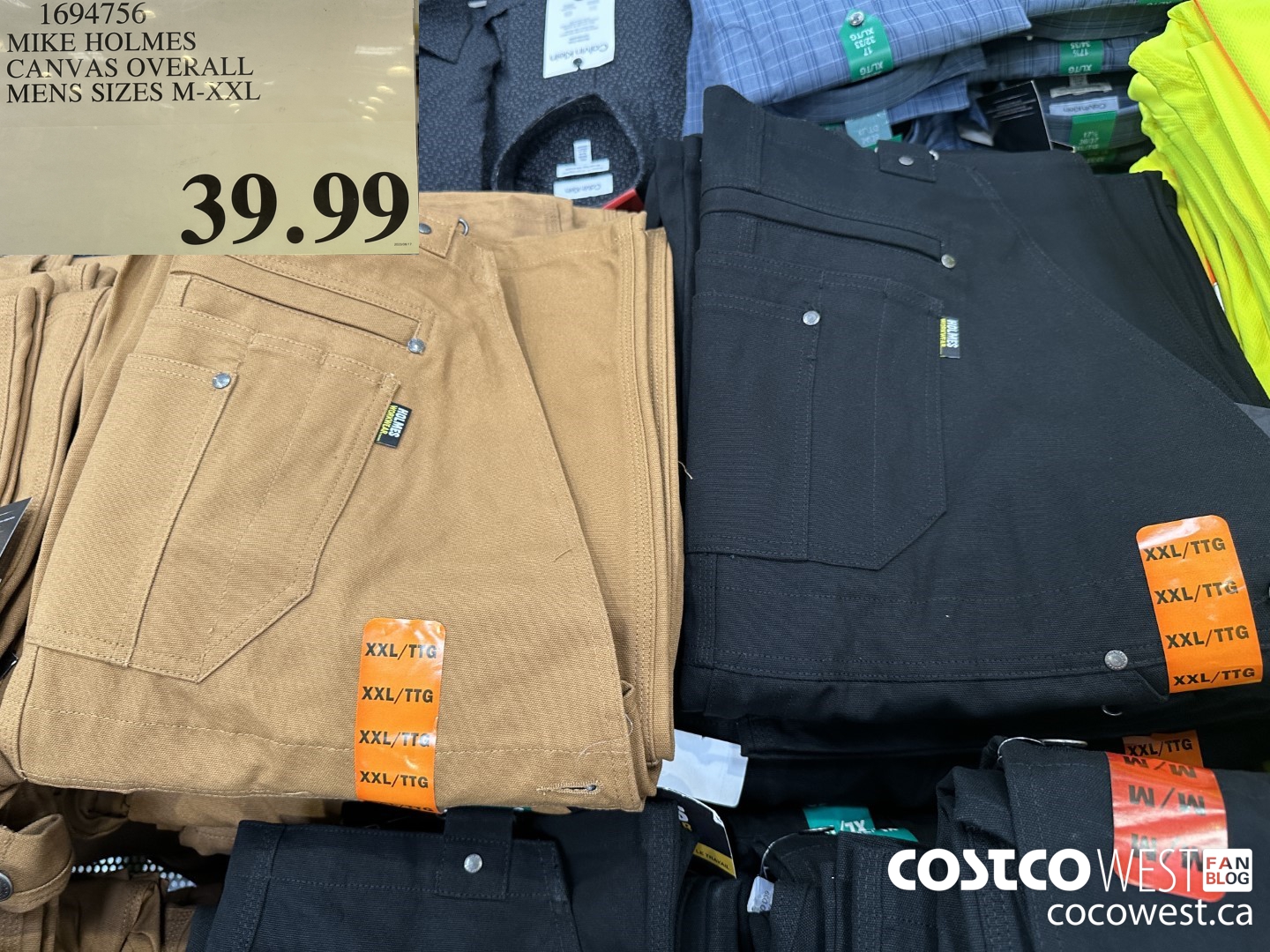 1694756 MIKE HOLMES CANVAS OVERALL MENS SIZES M-XXL $39.99