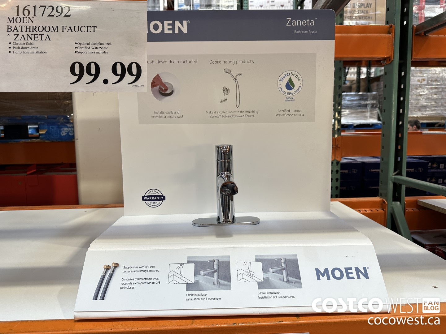 1617292 MOEN BATHROOM FAUCET ZANETA $99.99