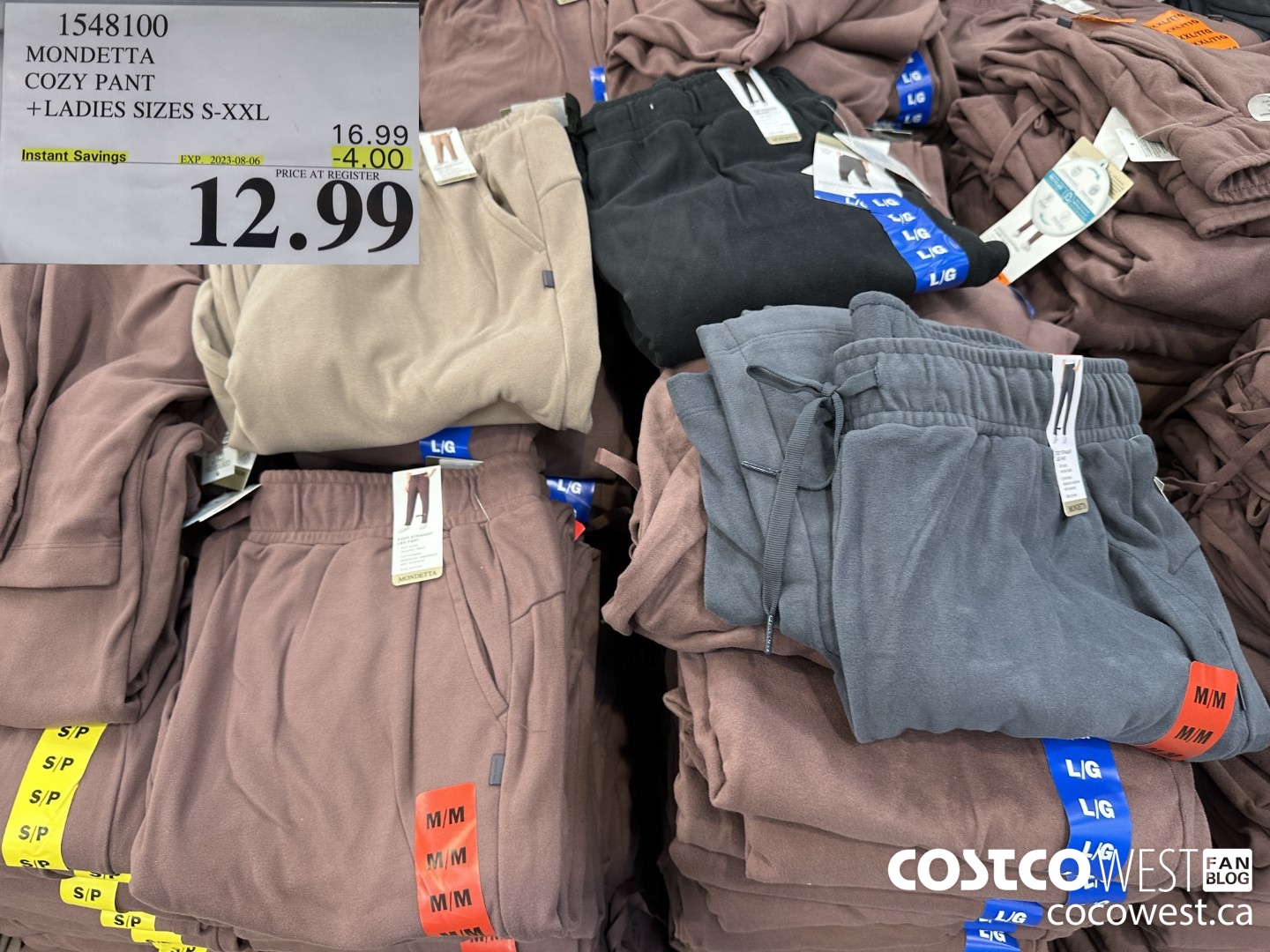 1548100 MONDETTA COZY PANT LADIES SIZES S-XXL ($4.00 INSTANT SAVINGS EXPIRES ON 2023-08-06) $12.99