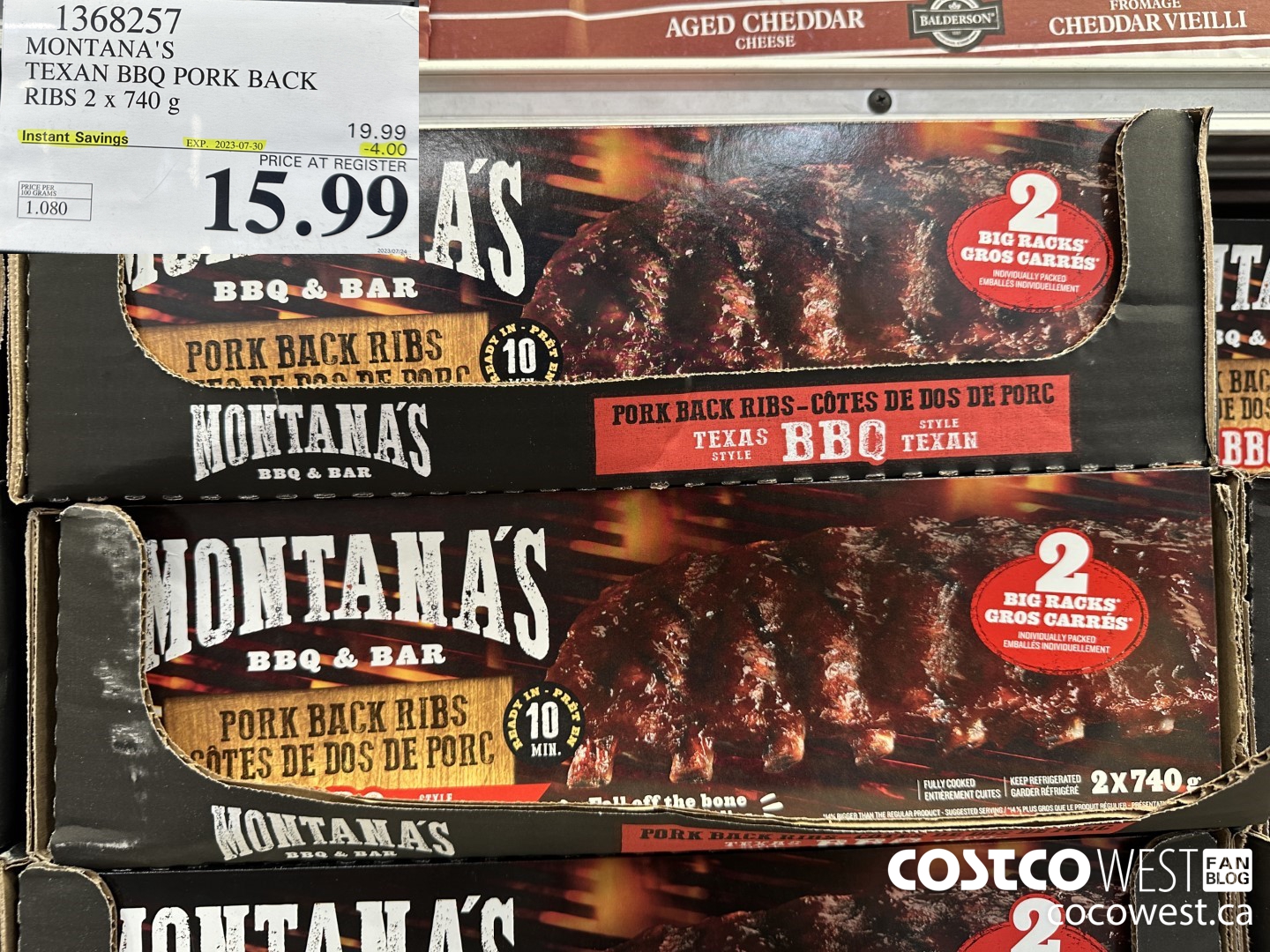 1368257 MONTANA'S TEXAN BBQ PORK BACK RIBS 2 x 740 g ($4.00 INSTANT SAVINGS EXPIRES ON 2023-07-30) $15.99