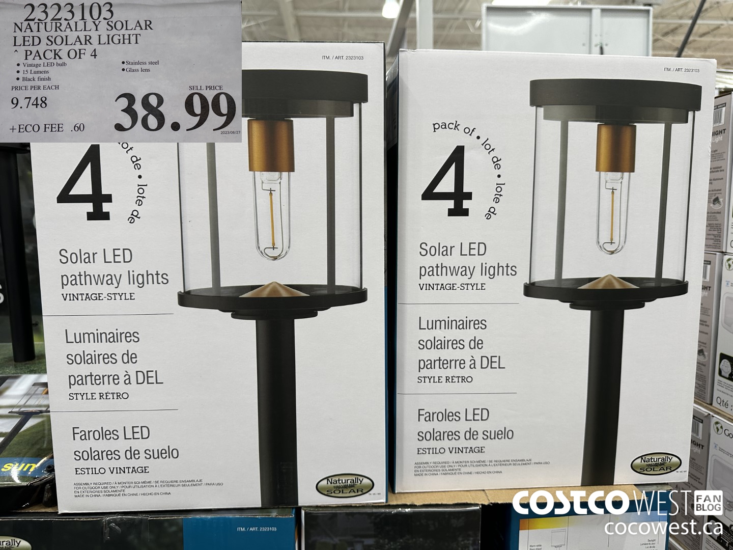 2323103 NATURALLY SOLAR LEG SOLAR LIGHT PACK OF 4 $38.99