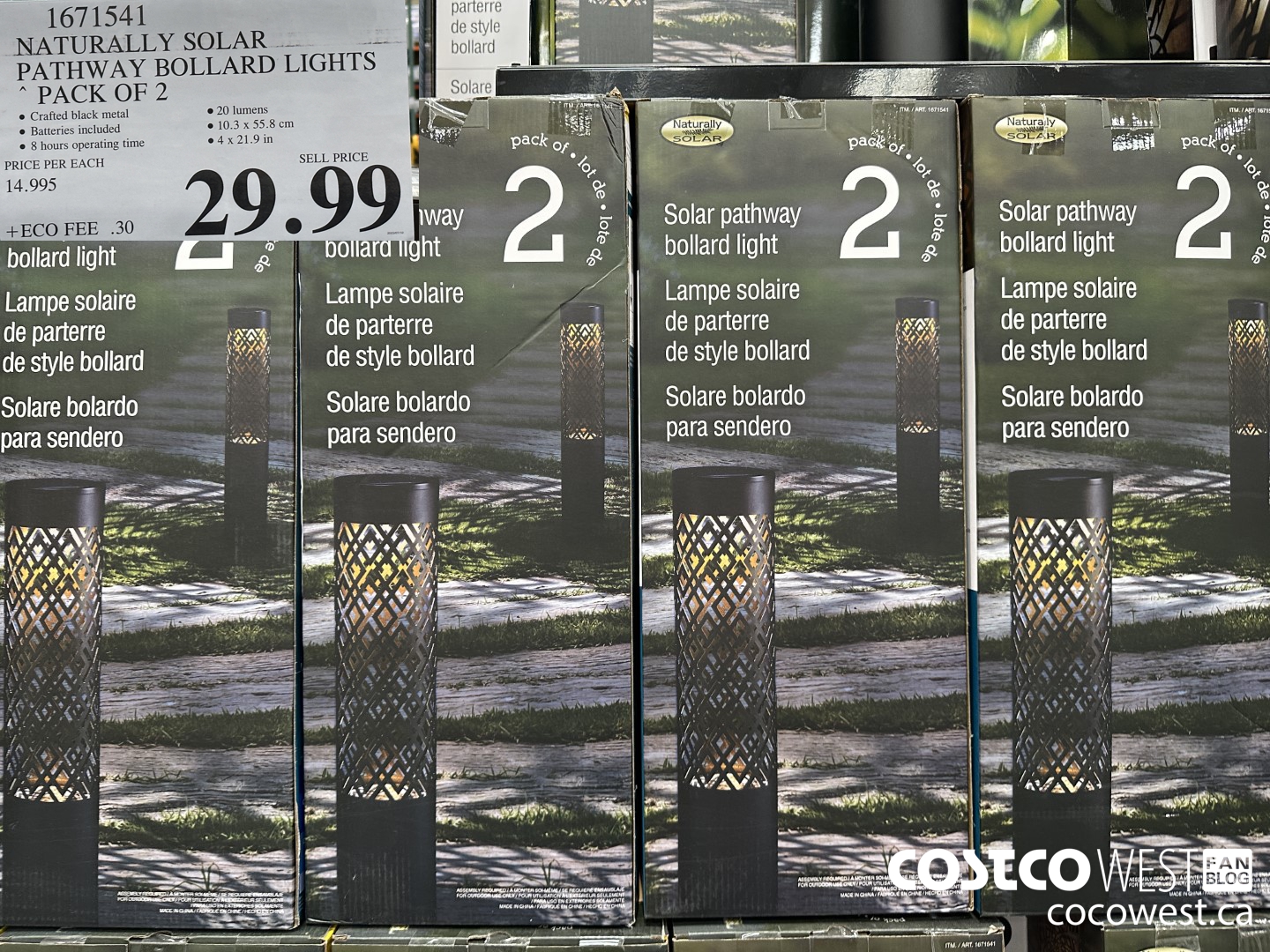 1671541 NATURALLY SOLAR PATHWAY BOLLARD LIGHTS PACK OF 2 $29.99