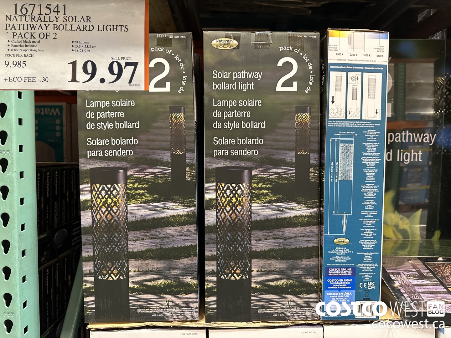 1671541 NATURALLY SOLAR PATHWAY BOLLARD LIGHTS PACK OF 2 $19.97