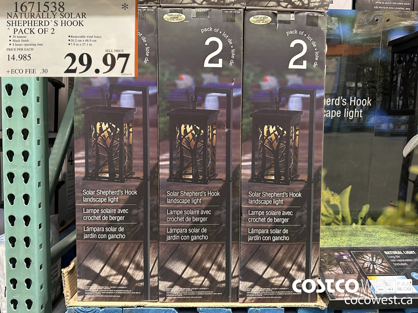 1671538 NATURALLY SOLAR SHEPHERD’ S HOOK PACK OF 2 $29.97