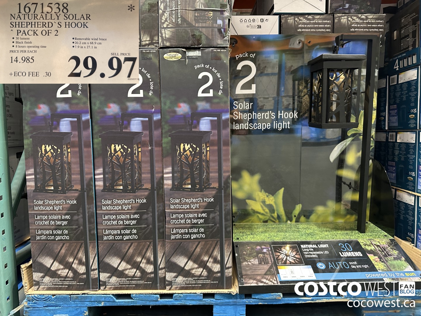 1671538 NATURALLY SOLAR SHEPHERD’ S HOOK PACK OF 2 $29.97