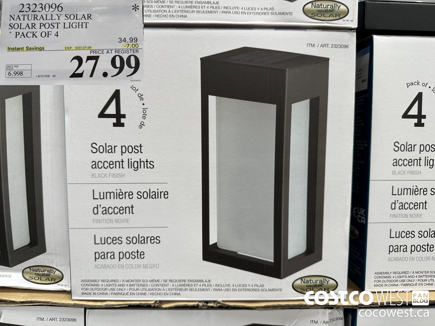 2323096 NATURALLY SOLAR SOLAR POST LIGHT PACK OF 4 ($7.00 INSTANT SAVINGS EXPIRES ON 2023-07-09) $27.99