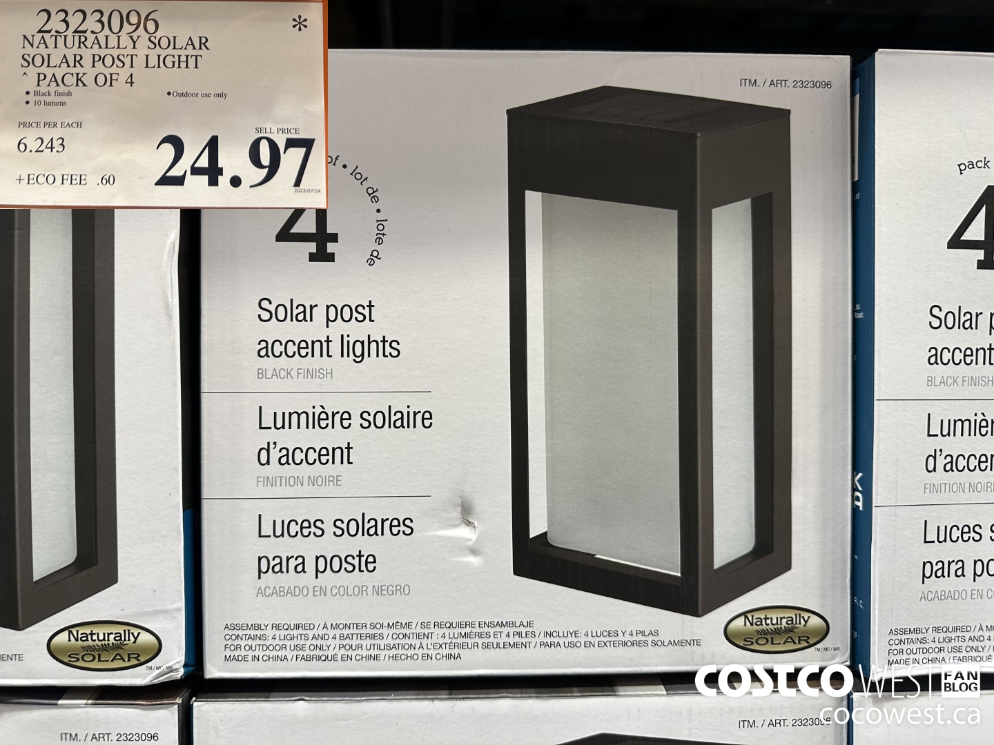 2323096 NATURALLY SOLAR SOLAR POST LIGHT PACK OF 4 $24.97