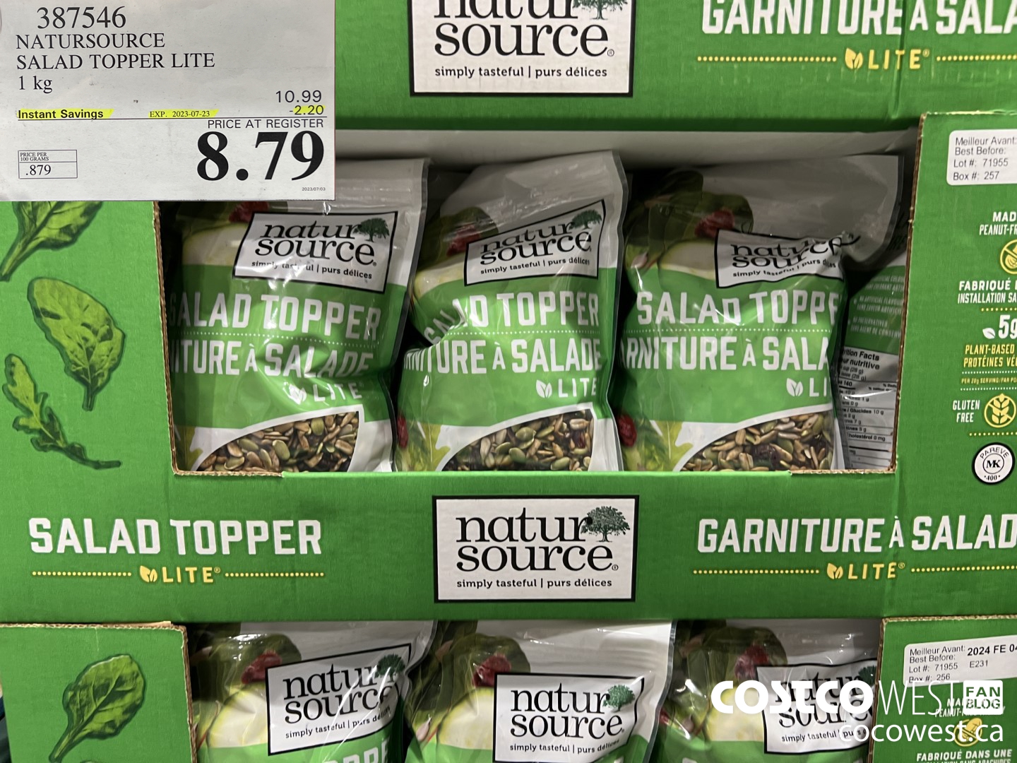 387546 NATURSOURCE SALAD TOPPER LITE 1 kg ($2.20 INSTANT SAVINGS EXPIRES ON 2023-07-23) $8.79