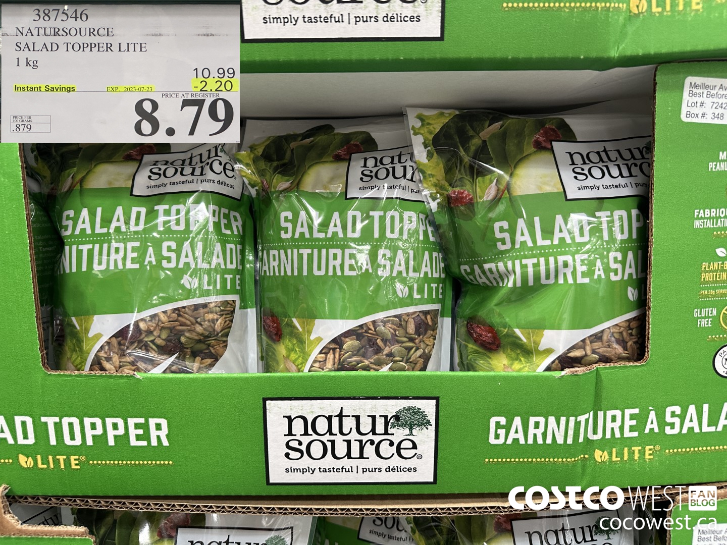 387546 NATURSOURCE SALAD TOPPER LITE 1 kg ($2.20 INSTANT SAVINGS EXPIRES ON 2023-07-23) $8.79
