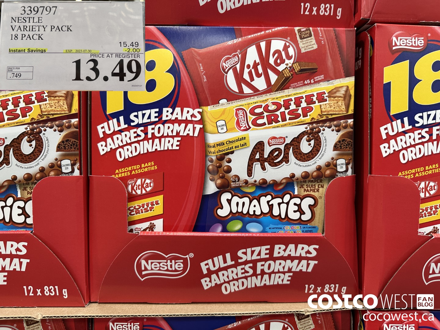 339797 NESTLE VARIETY PACK PACK OF 18 ($2.00 INSTANT SAVINGS EXPIRES ON 2023-07-30) $13.49