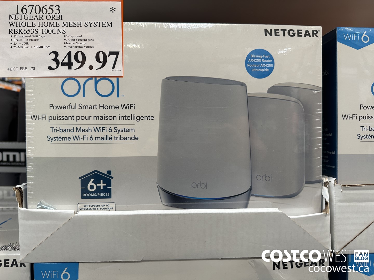 1670653 NETGEAR ORBI WHOLE HOME MESH SYSTEM RBK653S-100CNS $349.97