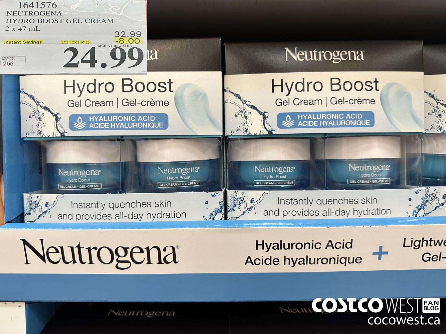1641576 NEUTROGENA HYDRO BOOST GEL CREAM 2 X 47 ML ($8.00 INSTANT SAVINGS EXPIRES ON 2023-07-23) $24.99