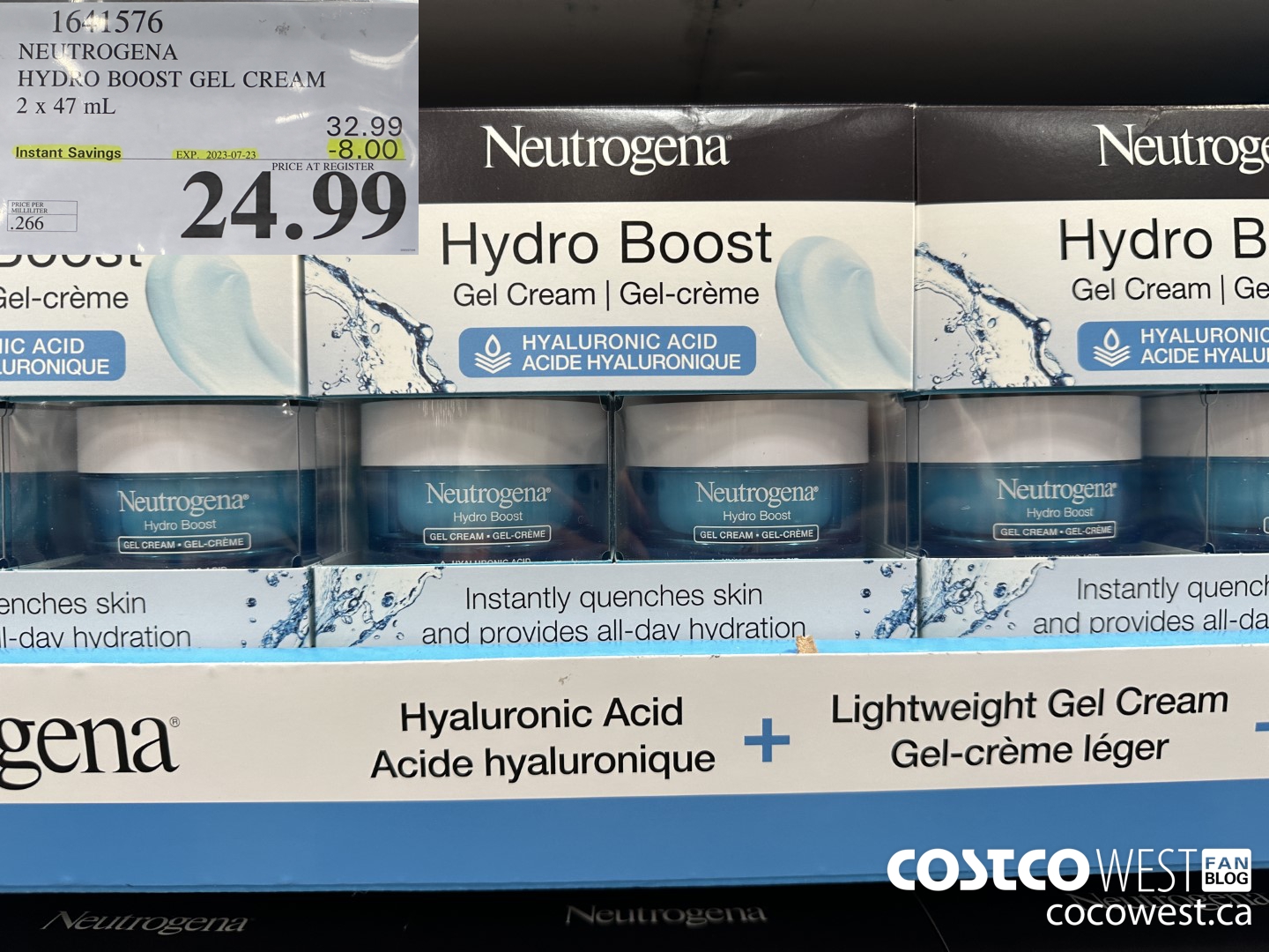 1641576 NEUTROGENA HYDRO BOOST GEL CREAM 2 X 47 ML ($8.00 INSTANT SAVINGS EXPIRES ON 2023-07-23) $24.99