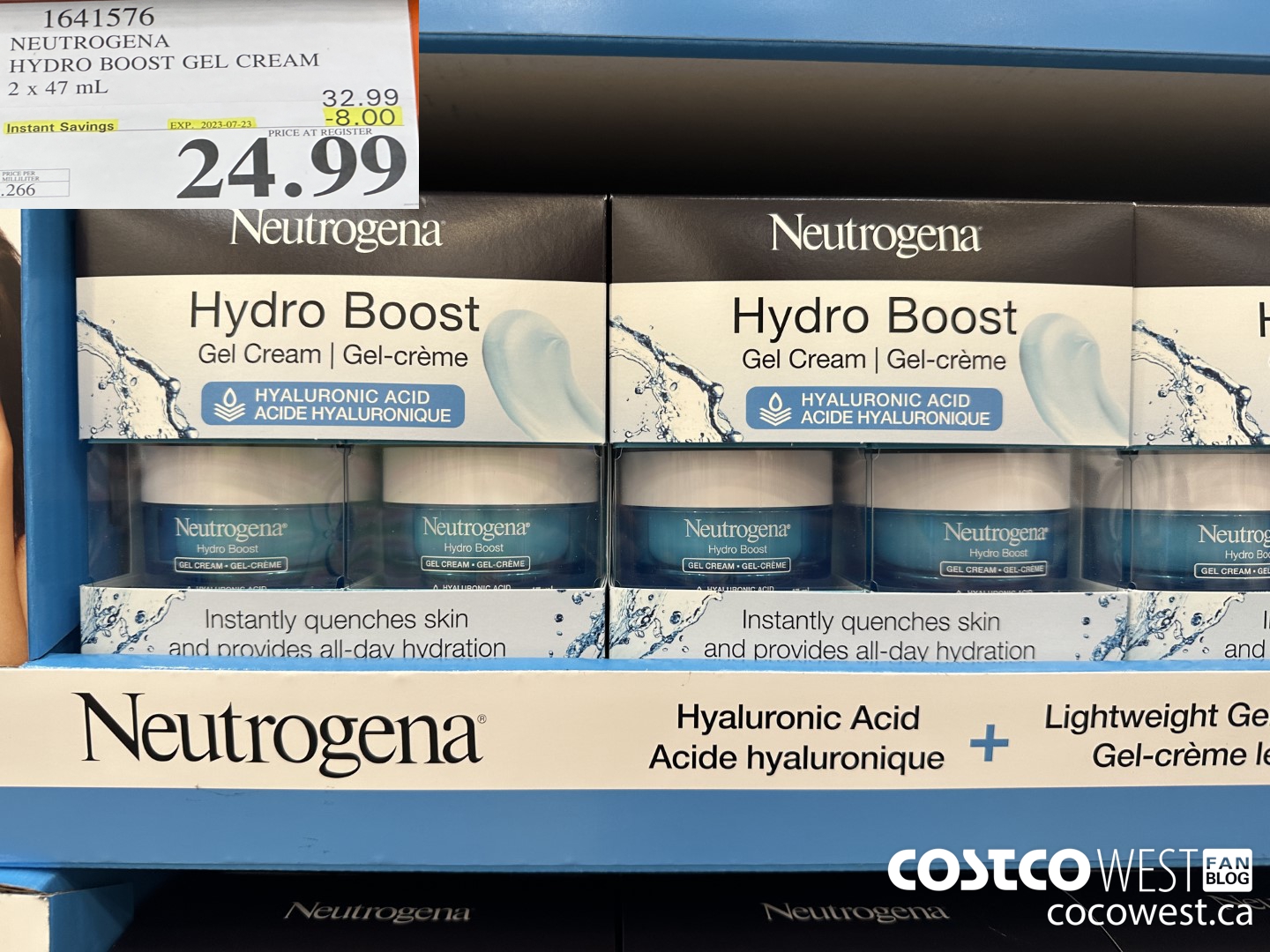 1641576 NEUTROGENA HYDRO BOOST GEL CREAM 2 X 47 ML ($8.00 INSTANT SAVINGS EXPIRES ON 2023-07-23) $24.99