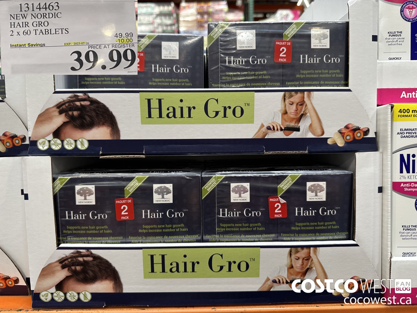 1314463 NEW NORDIC HAIR GRO 2 X 60 TABLETS ($10.00 INSTANT SAVINGS EXPIRES ON 2023-07-16) $39.99