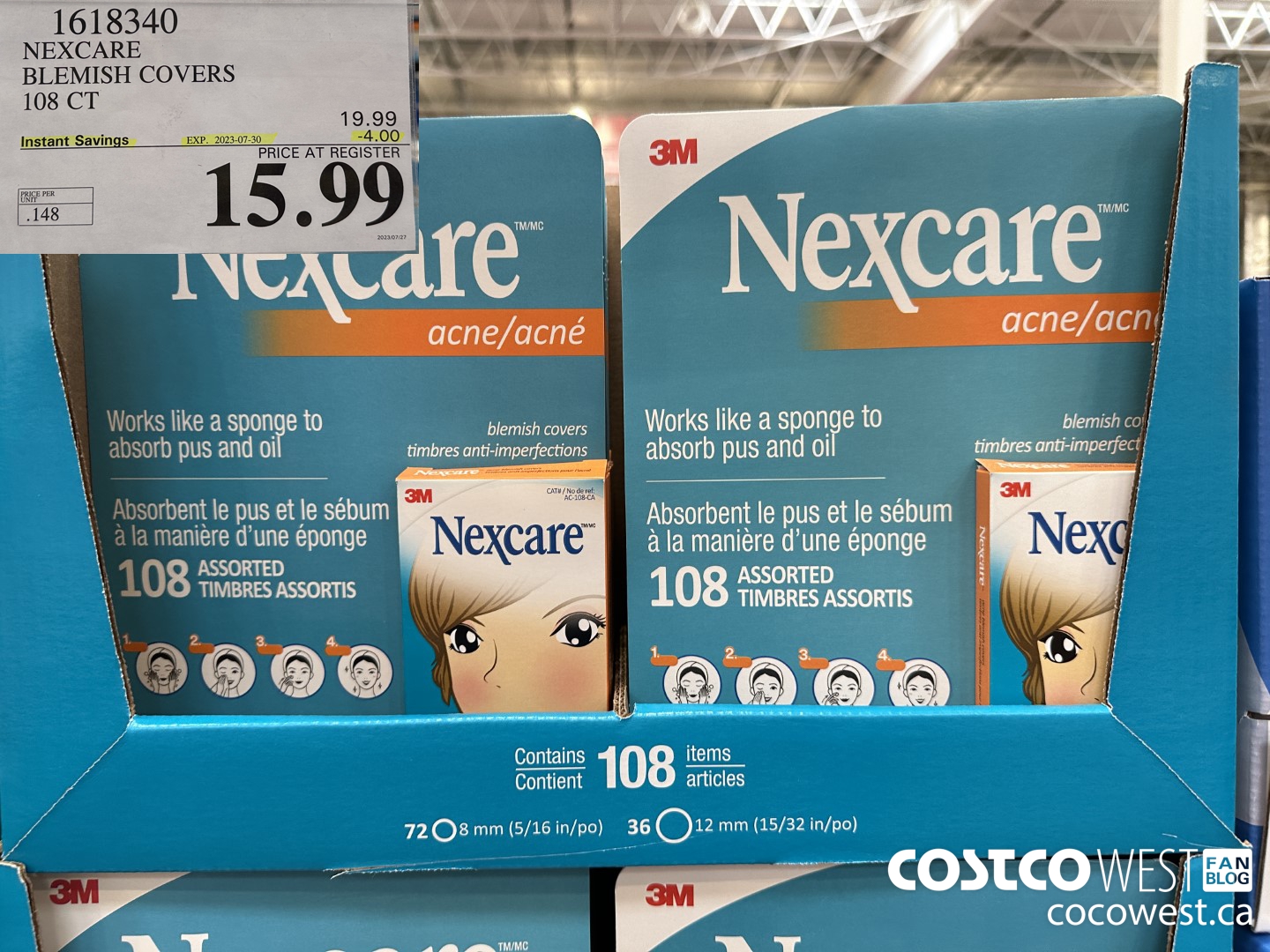 1618340 NEXCARE BLEMISH COVERS 108 CT ($4.00 INSTANT SAVINGS EXPIRES ON 2023-07-30) $15.99