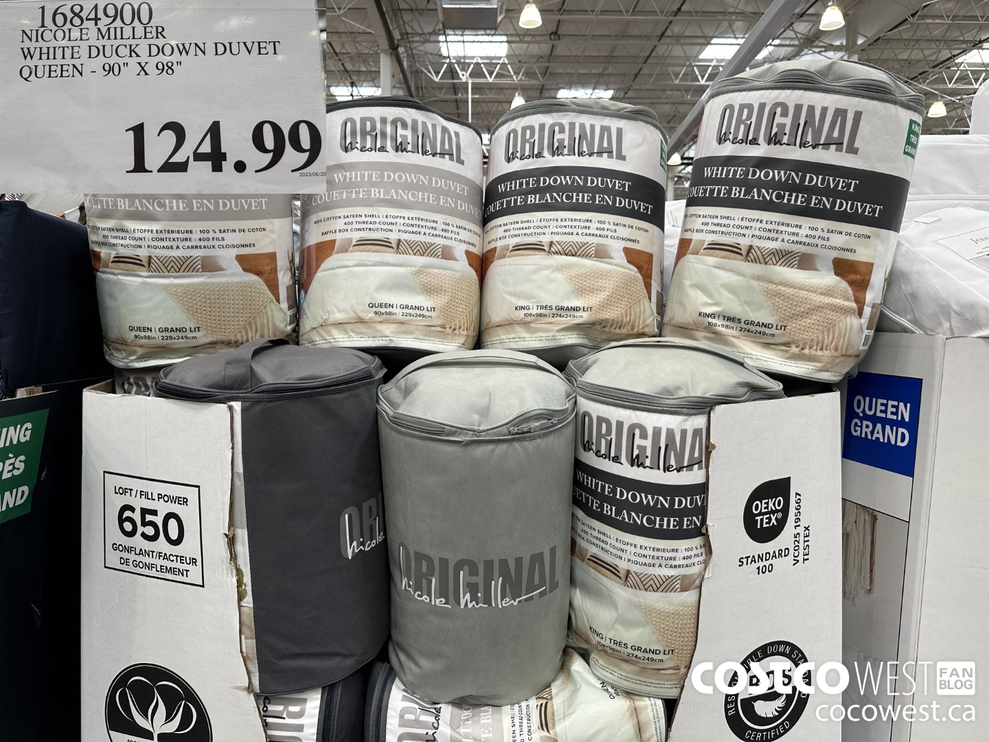 1684900 NICOLE MILLER WHITE DUCK DOWN DUVET QUEEN 90