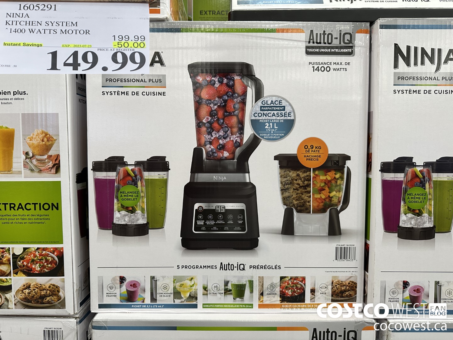 1605291 NINJA KITCHEN SYSTEM 1400 WATTS MOTOR ($50.00 INSTANT SAVINGS EXPIRES ON 2023-07-23) $149.99