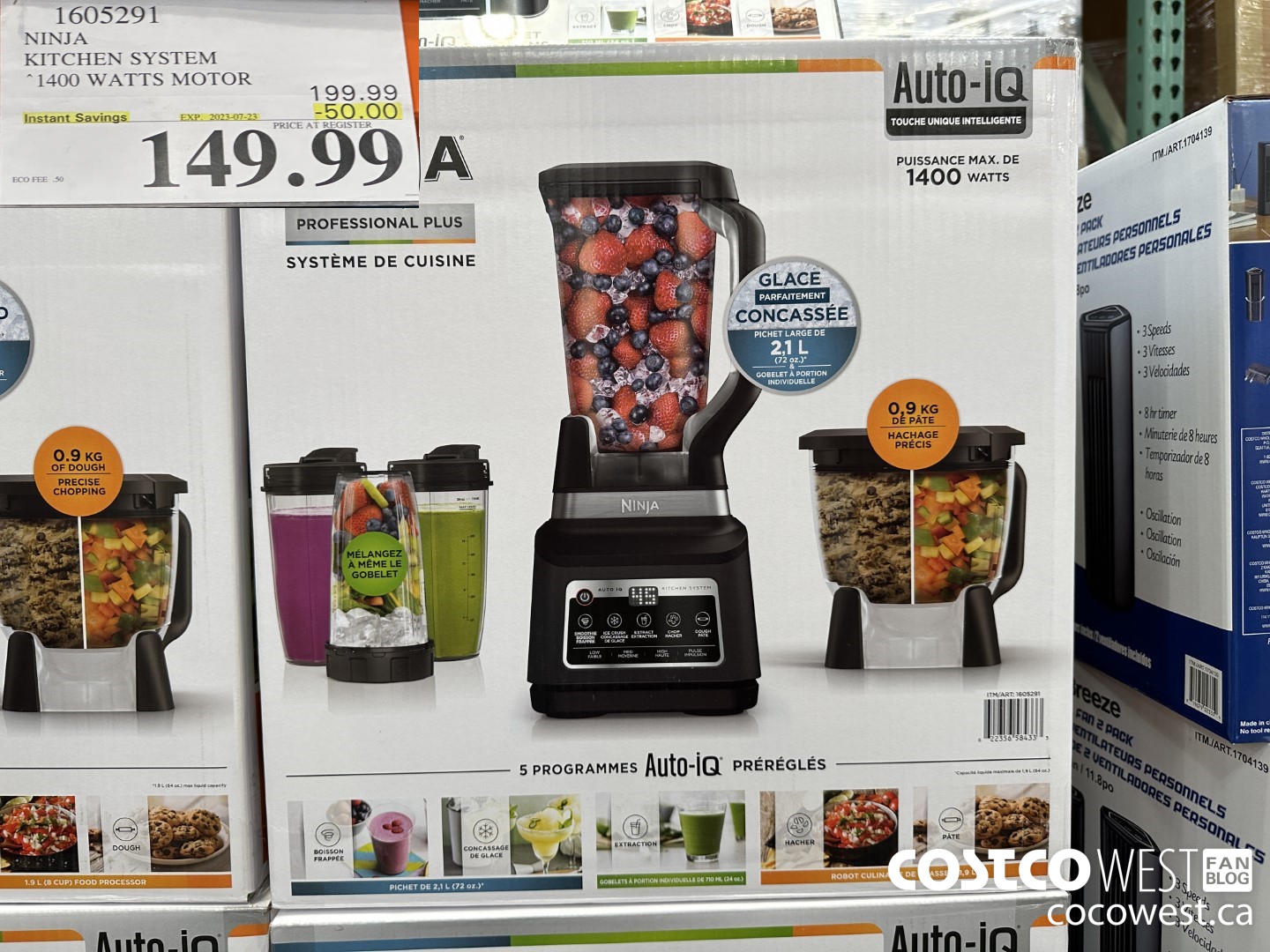 1605291 NINJA KITCHEN SYSTEM 1400 WATTS MOTOR ($50.00 INSTANT SAVINGS EXPIRES ON 2023-07-23) $149.99