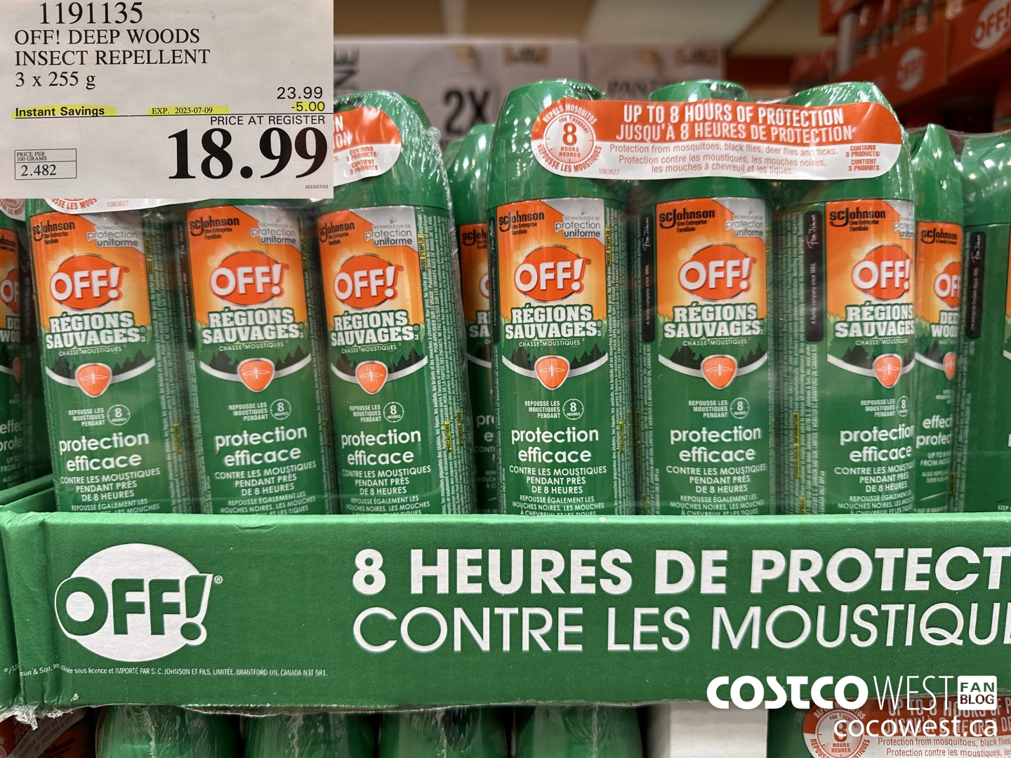 1191135 OFF! DEEP WOODS INSECT REPELLENT 3 x 255 g ($5.00 INSTANT SAVINGS EXPIRES ON 2023-07-09) $18.99