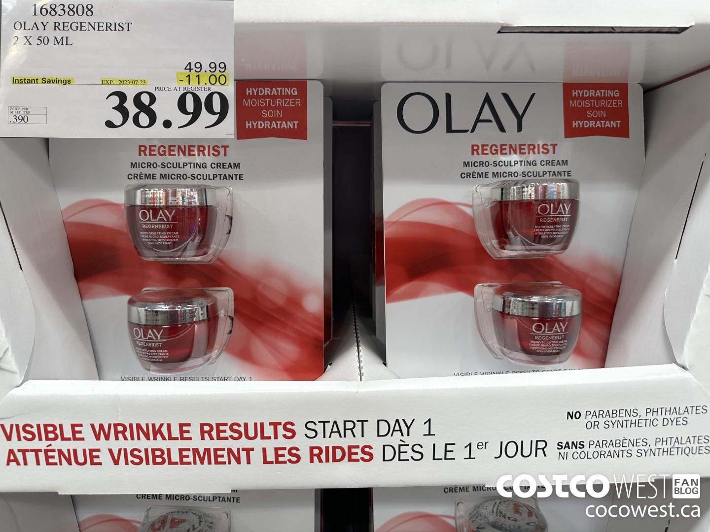 1683808 OLAY REGENERIST 2 X 50 ML 2023-07-3 ($11.00 INSTANT SAVINGS EXPIRES ON 2023-07-23) $38.99