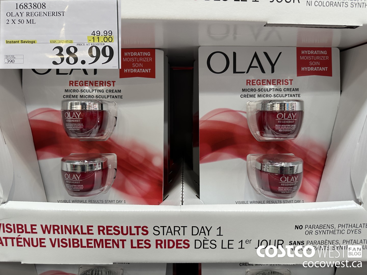 1683808 OLAY REGENERIST 2 X 50 ML 2023-07-3 ($11.00 INSTANT SAVINGS EXPIRES ON 2023-07-23) $38.99