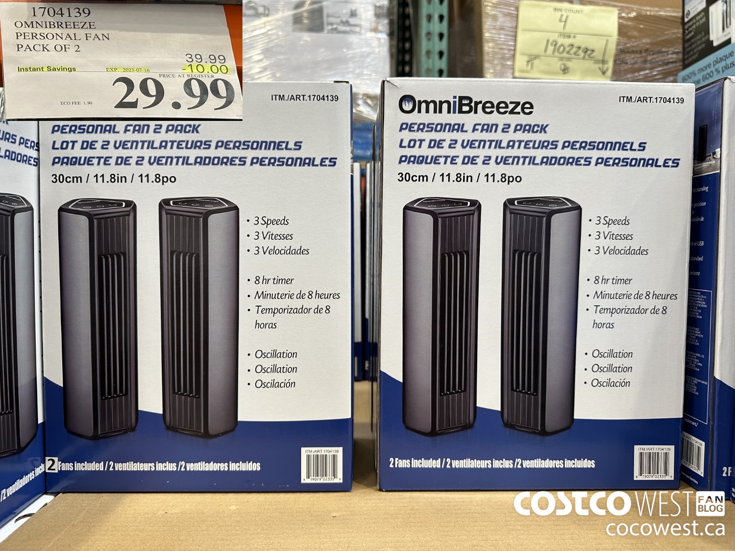 1704139 OMNIBREEZE PERSONAL FAN PACK OF 2 ($10.00 INSTANT SAVINGS EXPIRES ON 2023-07-16) $29.99