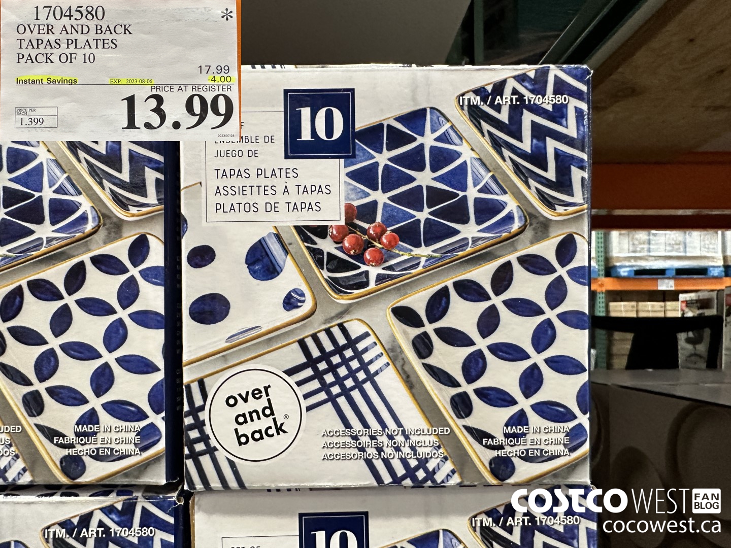 1704580 OVER AND BACK TAPAS PLATES PACK OF 10 ($4.00 INSTANT SAVINGS EXPIRES ON 2023-08-06) $13.99