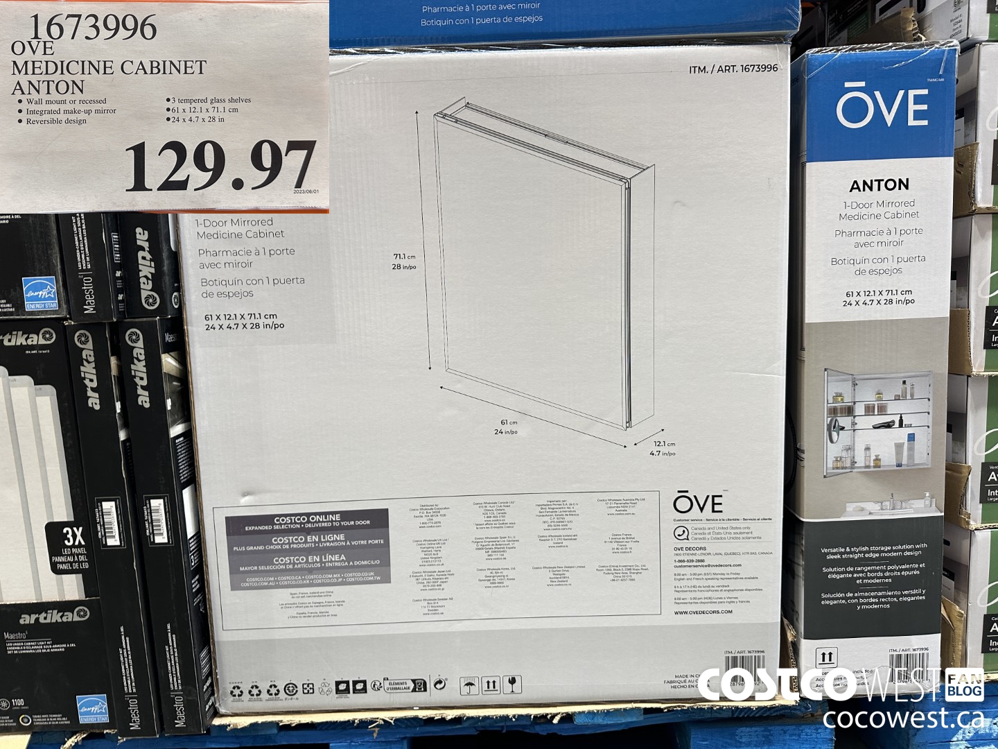 1673996 OVE MEDICINE CABINET ANTON $129.97