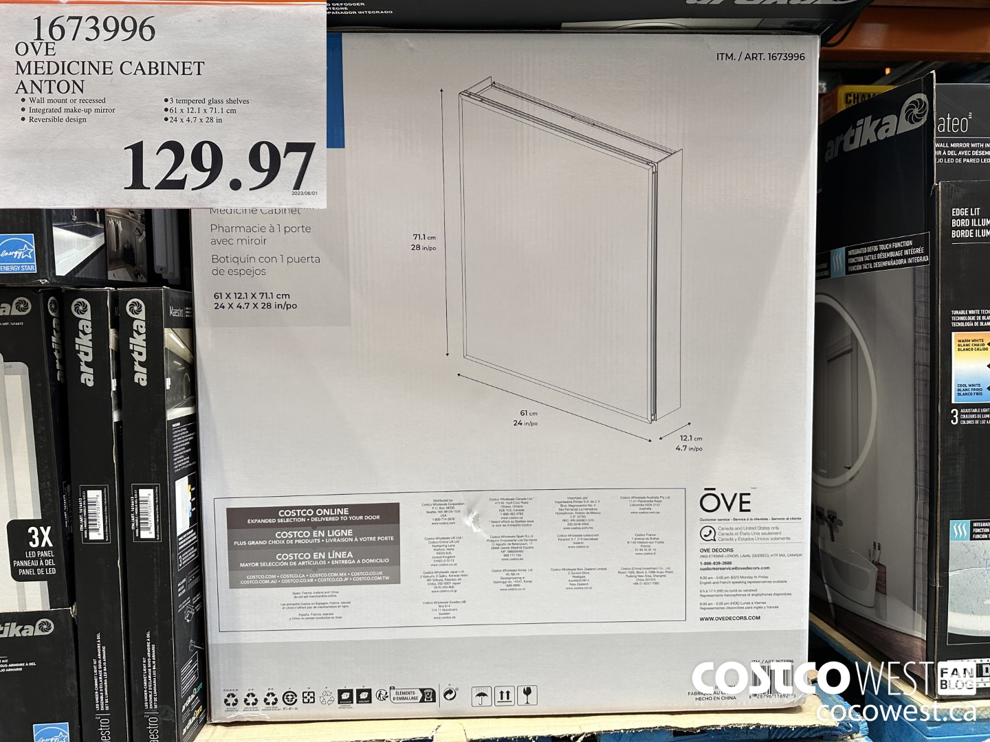 1673996 OVE MEDICINE CABINET ANTON $129.97