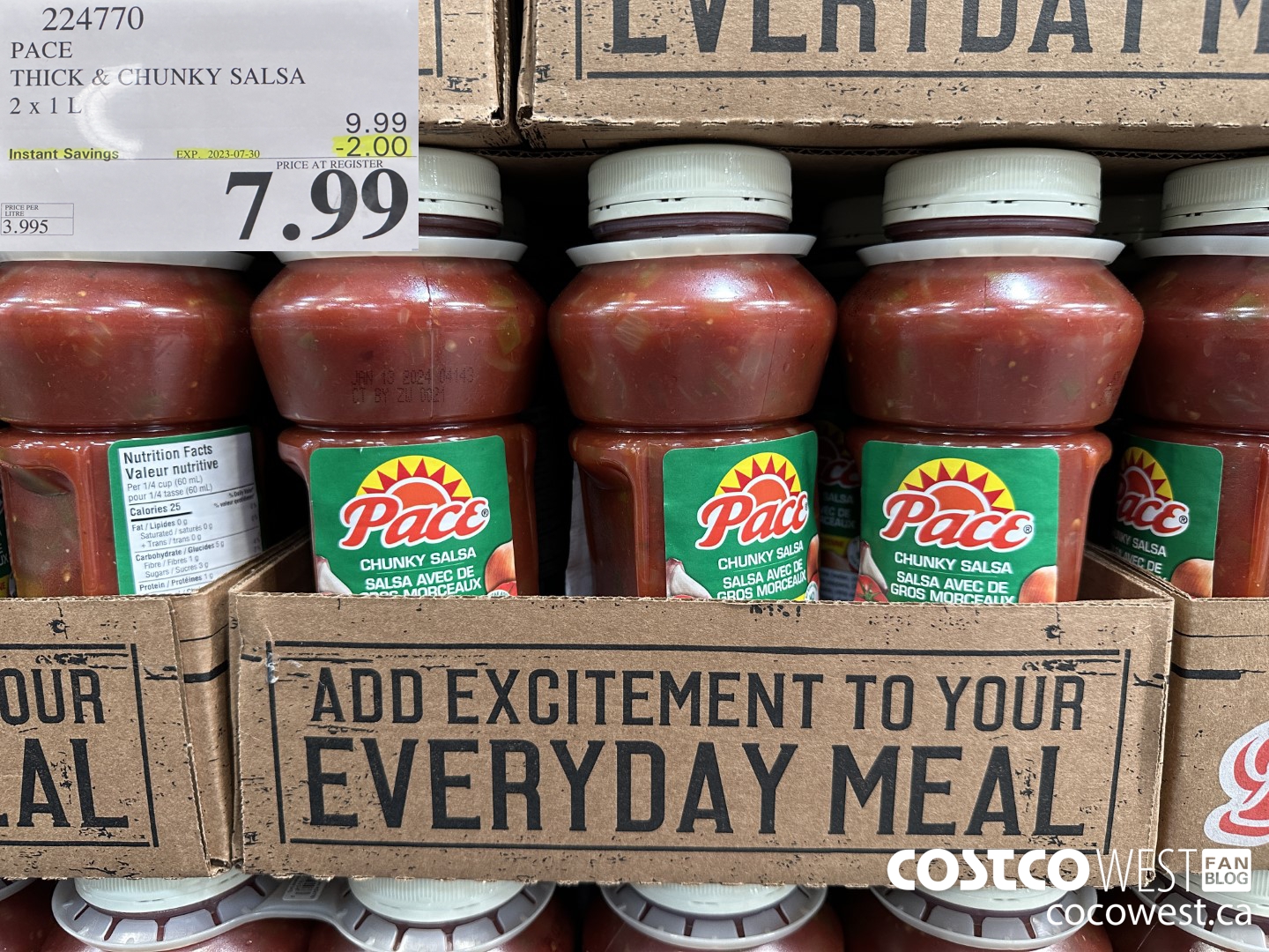 224770 PACE THICK & CHUNKY SALSA 2 X 1L ($2.00 INSTANT SAVINGS EXPIRES ON 2023-07-30) $7.99