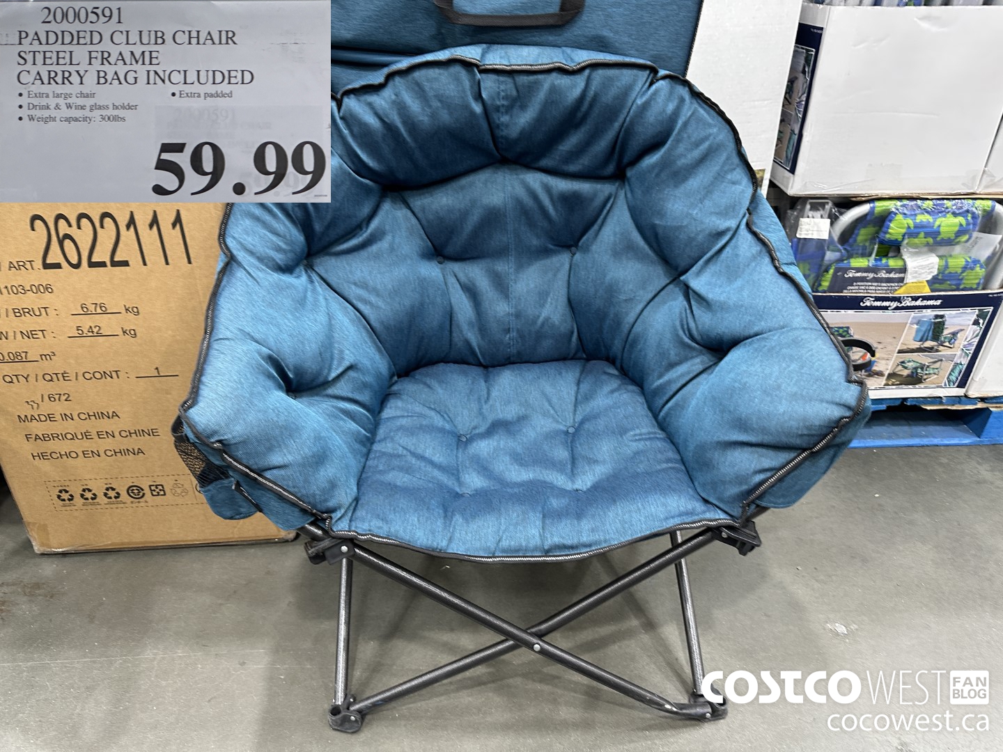 2000591 PADDED CLUE CHAIR STEEL FRAME CARRY BAG INCLUDED $59.99