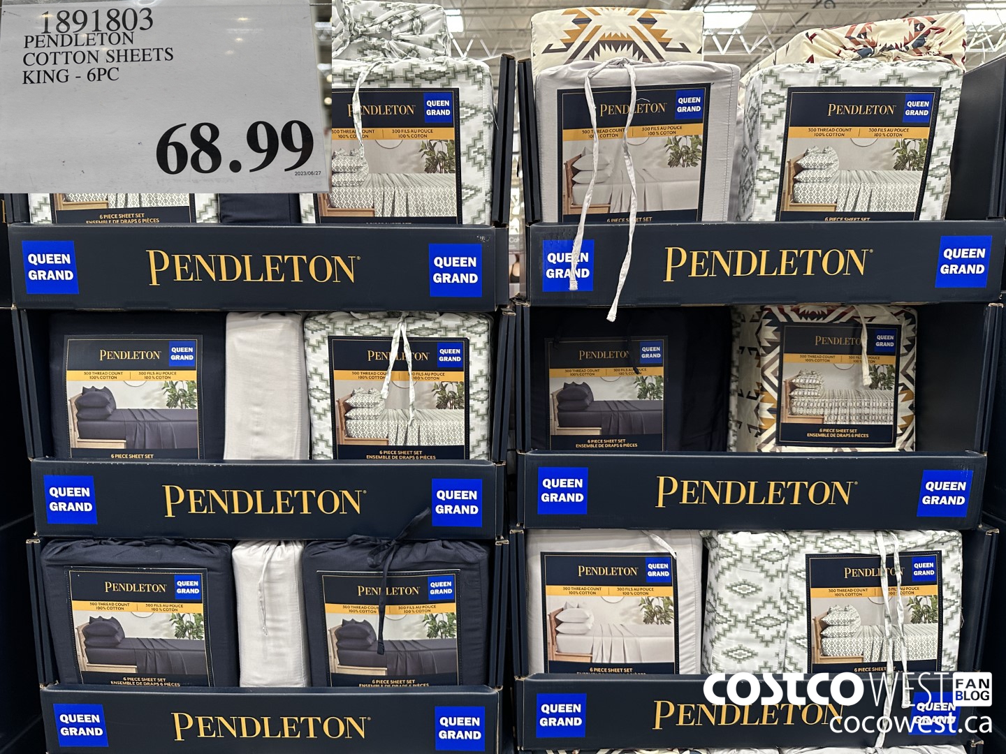 1891803 PENDLETON COTTON SHEETS KING 6PC $68.99