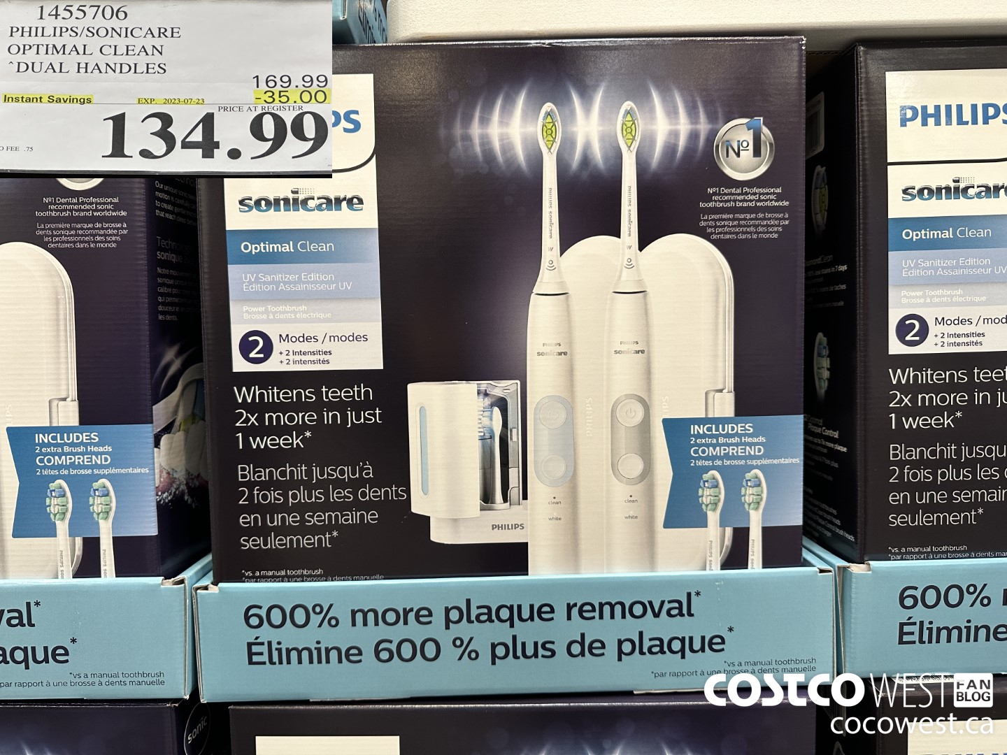 1455706 PHILIPS/SONICARE OPTIMAL CLEAN DUAL HANDLES ($35.00 INSTANT SAVINGS EXPIRES ON 2023-07-23) $134.99