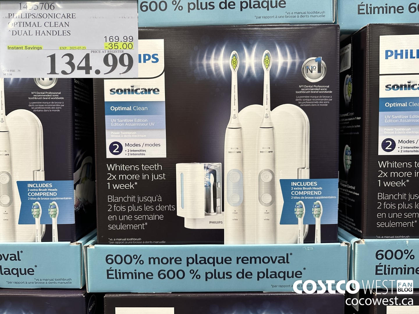 1455706 PHILIPS/SONICARE OPTIMAL CLEAN DUAL HANDLES ($35.00 INSTANT SAVINGS EXPIRES ON 2023-07-23) $134.99