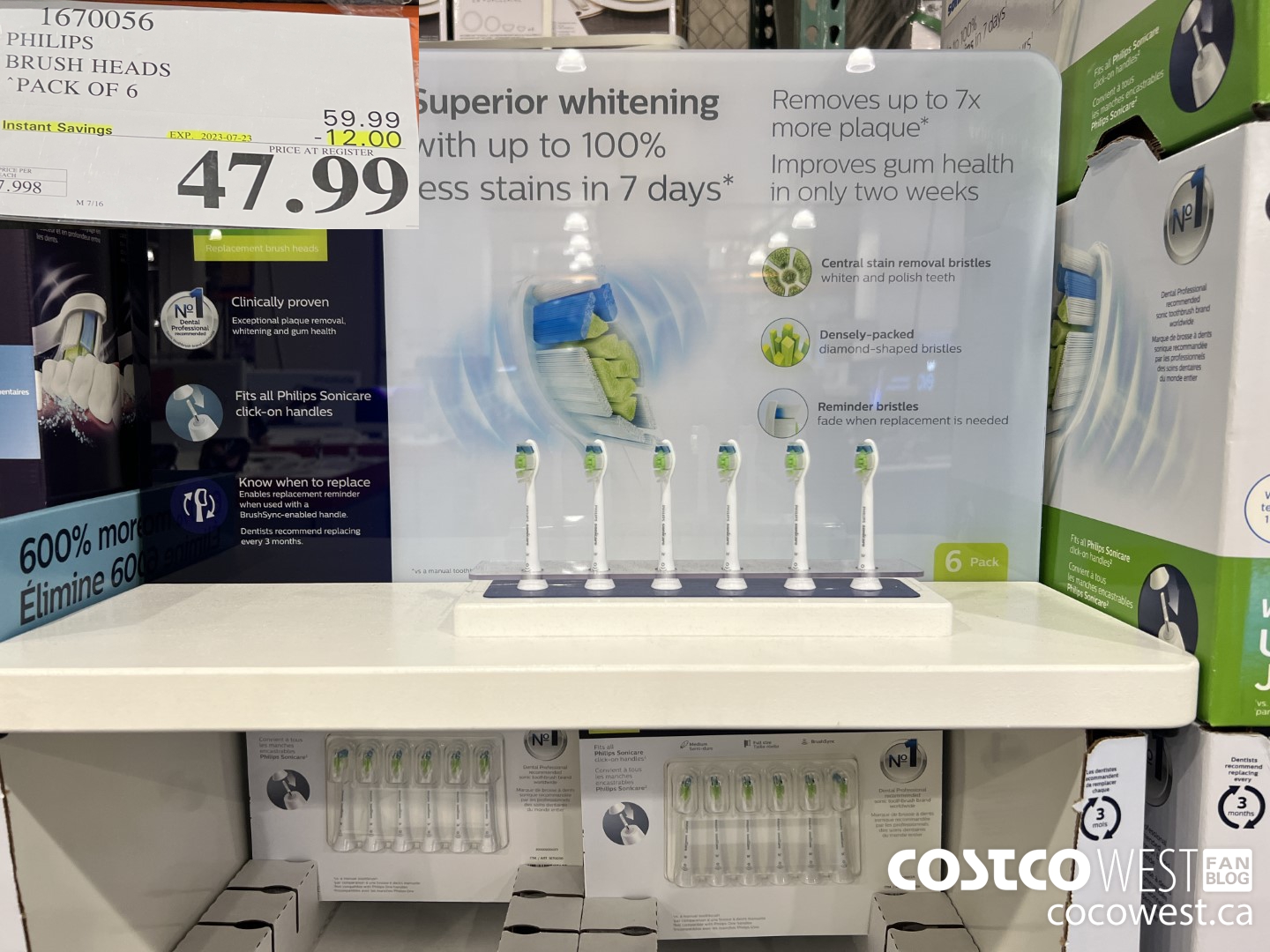 1670056 PHILIPS BRUSH HEADS 6-PACK ($12.00 INSTANT SAVINGS EXPIRES ON 2023-07-23) $47.99