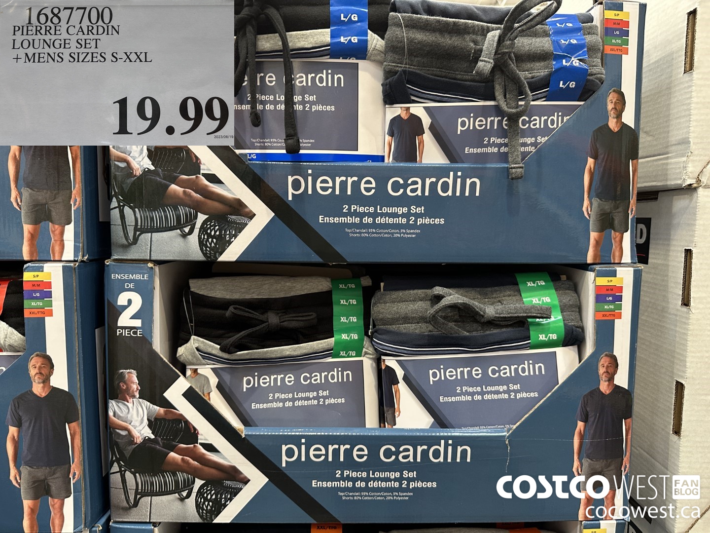 1687700 PIERRE CARDIN LOUNGE SET MENS SIZES S-XXL $19.99