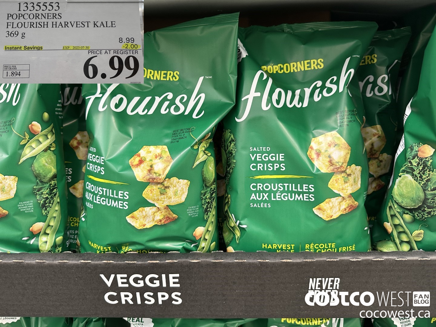 1335553 POPCORNERS FLOURISH HARVEST KALE 369 g ($2.00 INSTANT SAVINGS EXPIRES ON 2023-07-30) $6.99