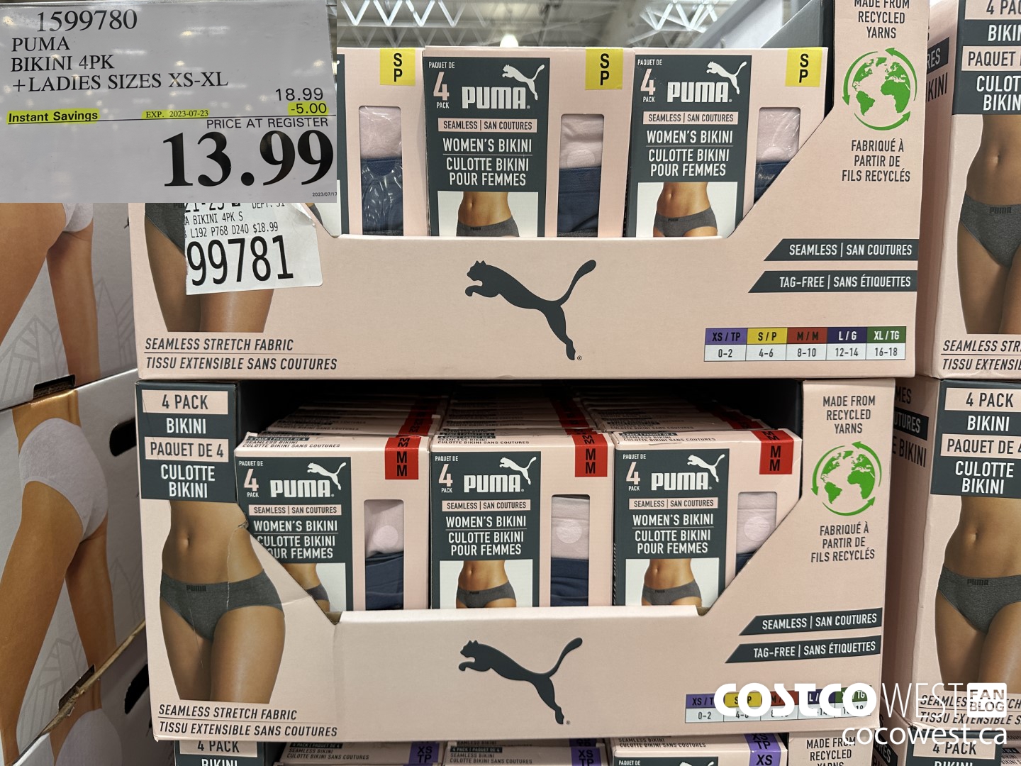 PUMA BIKINI 4PK + LADIES SIZES XS - XL at Costco Elgin Mills