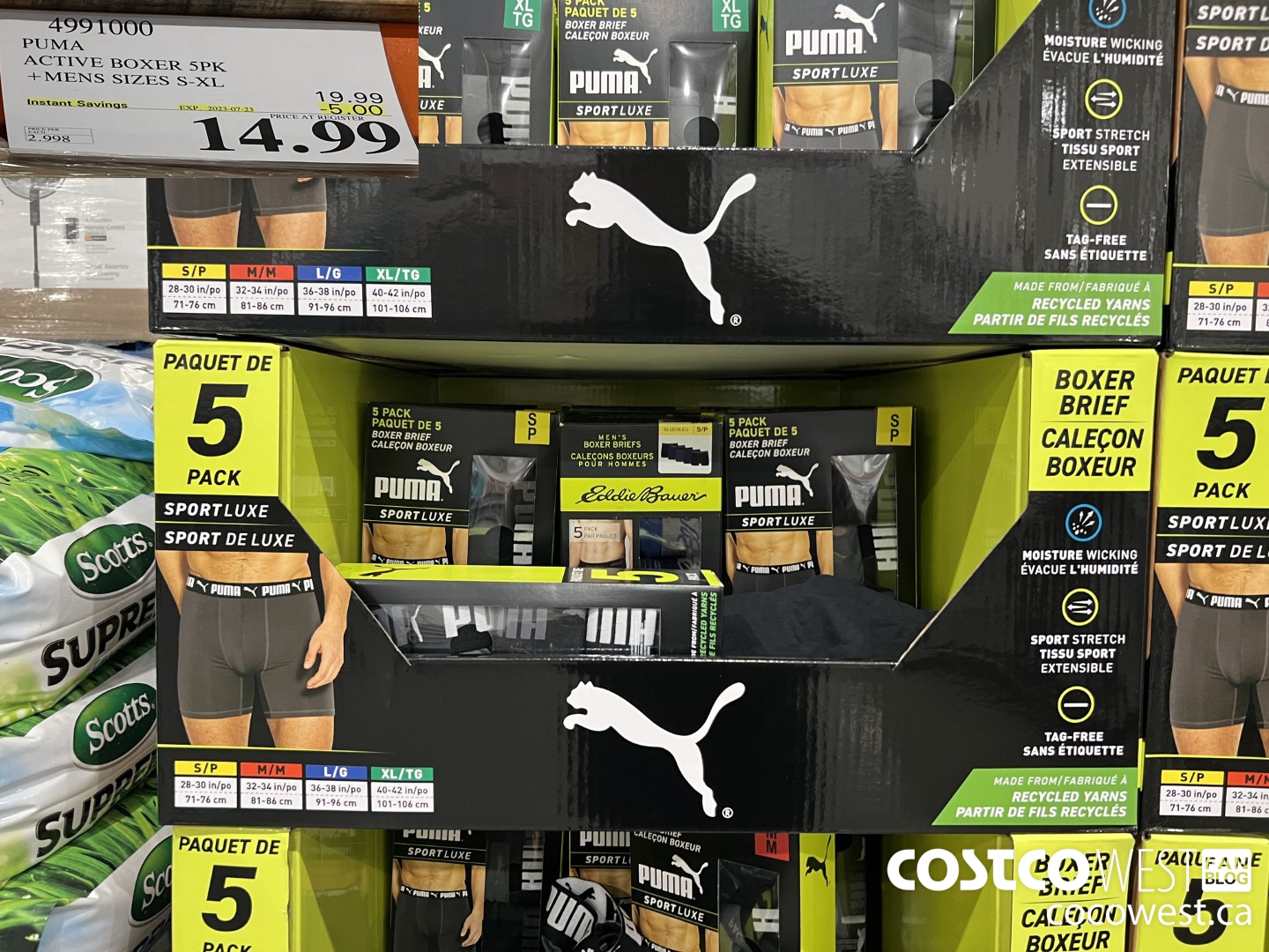 4991000 PUMA BOXER 5PK MENS SIZES S-XL ($5.00 INSTANT SAVINGS EXPIRES ON 2023-07-23) $14.99