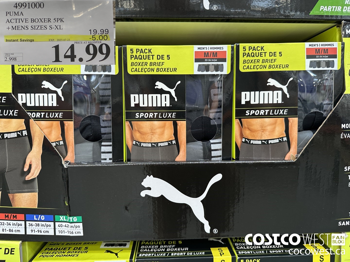 4991000 PUMA BOXER 5PK MENS SIZES S-XL ($5.00 INSTANT SAVINGS EXPIRES ON 2023-07-23) $14.99
