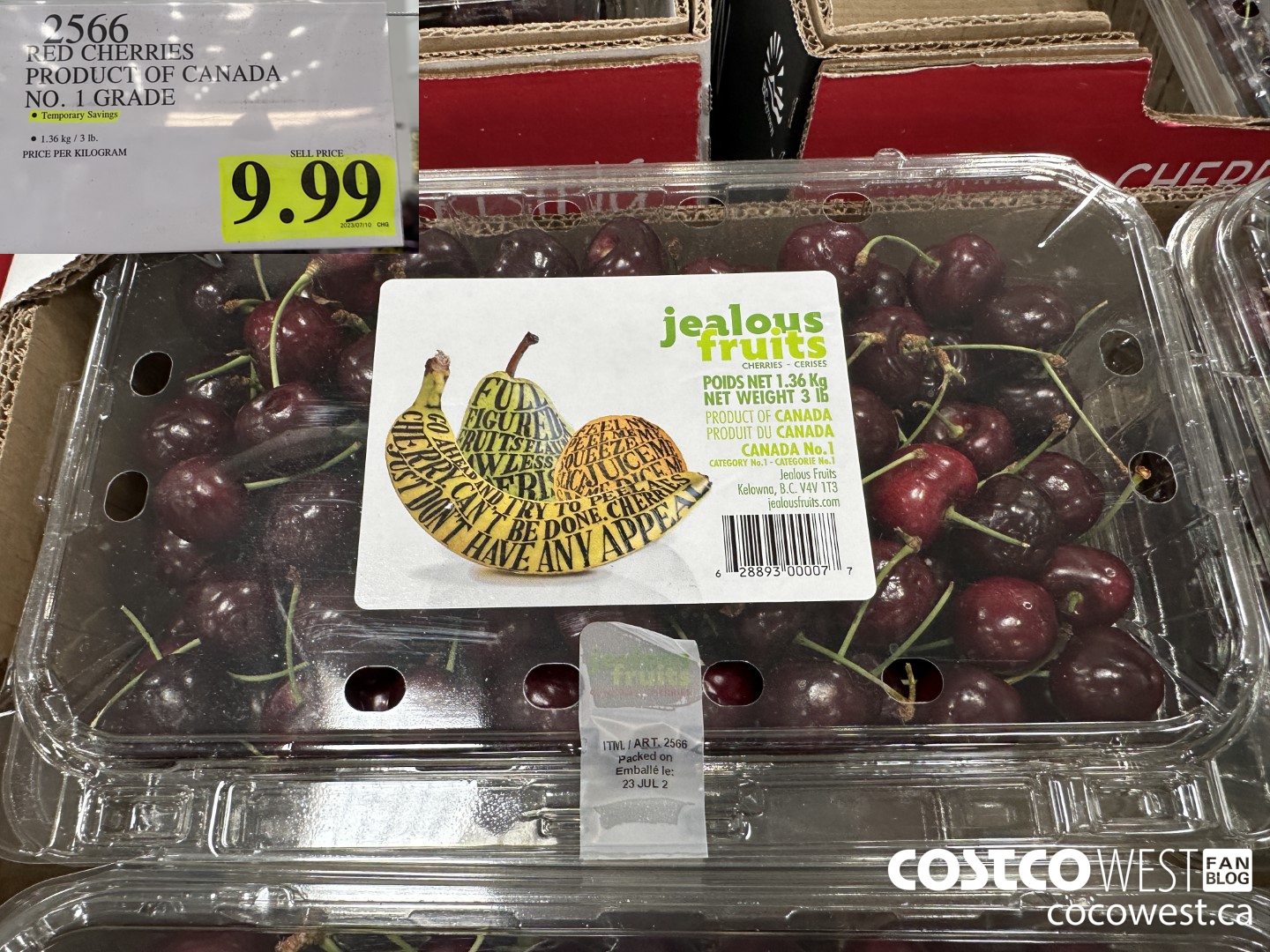 2566 RED CHERRIES PRODUCT OF CANADA NO. 1 GRADE $9.99