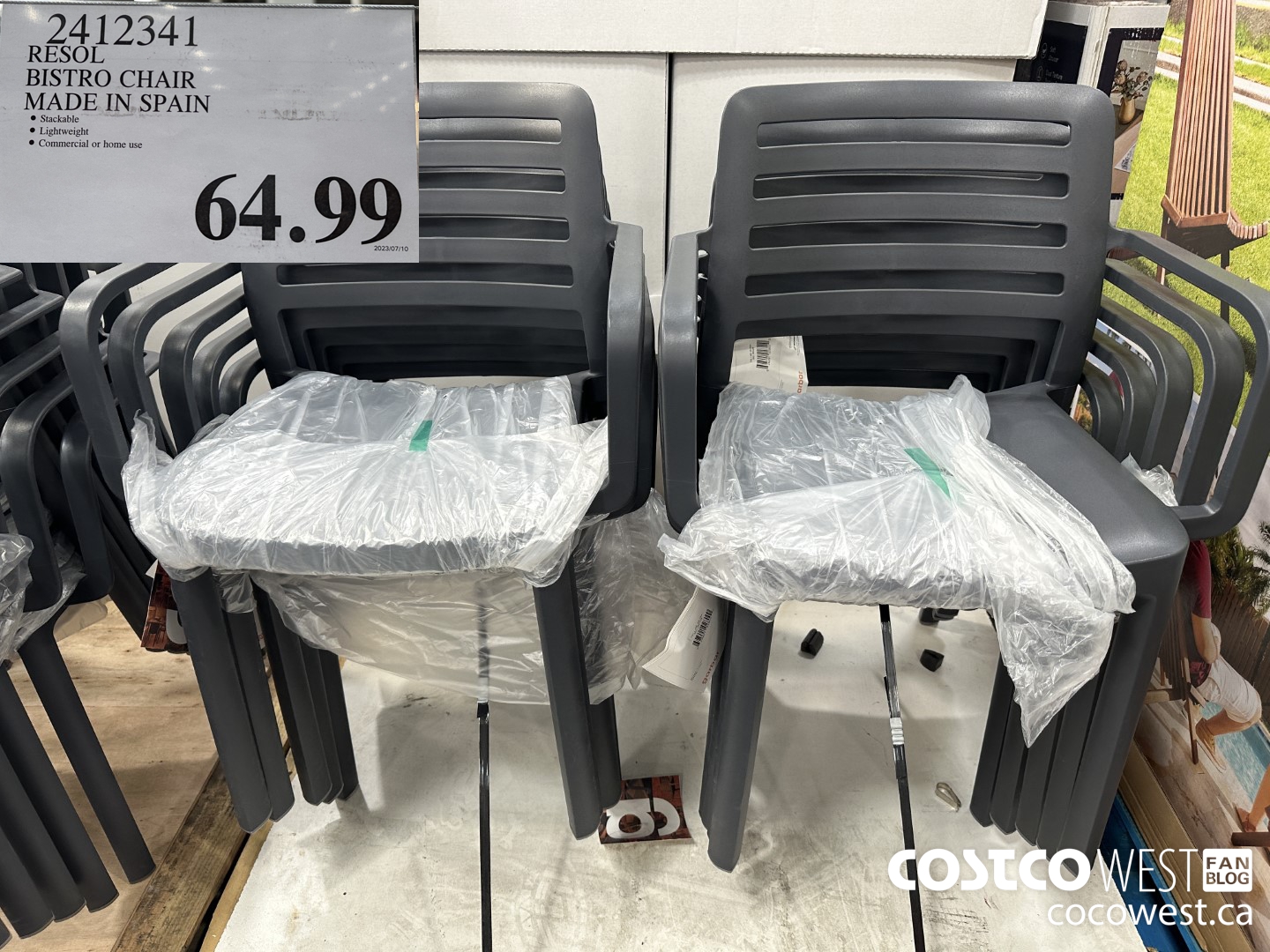 2412341 RESOL BISTRO CHAIR MADE IN SPAIN $64.99