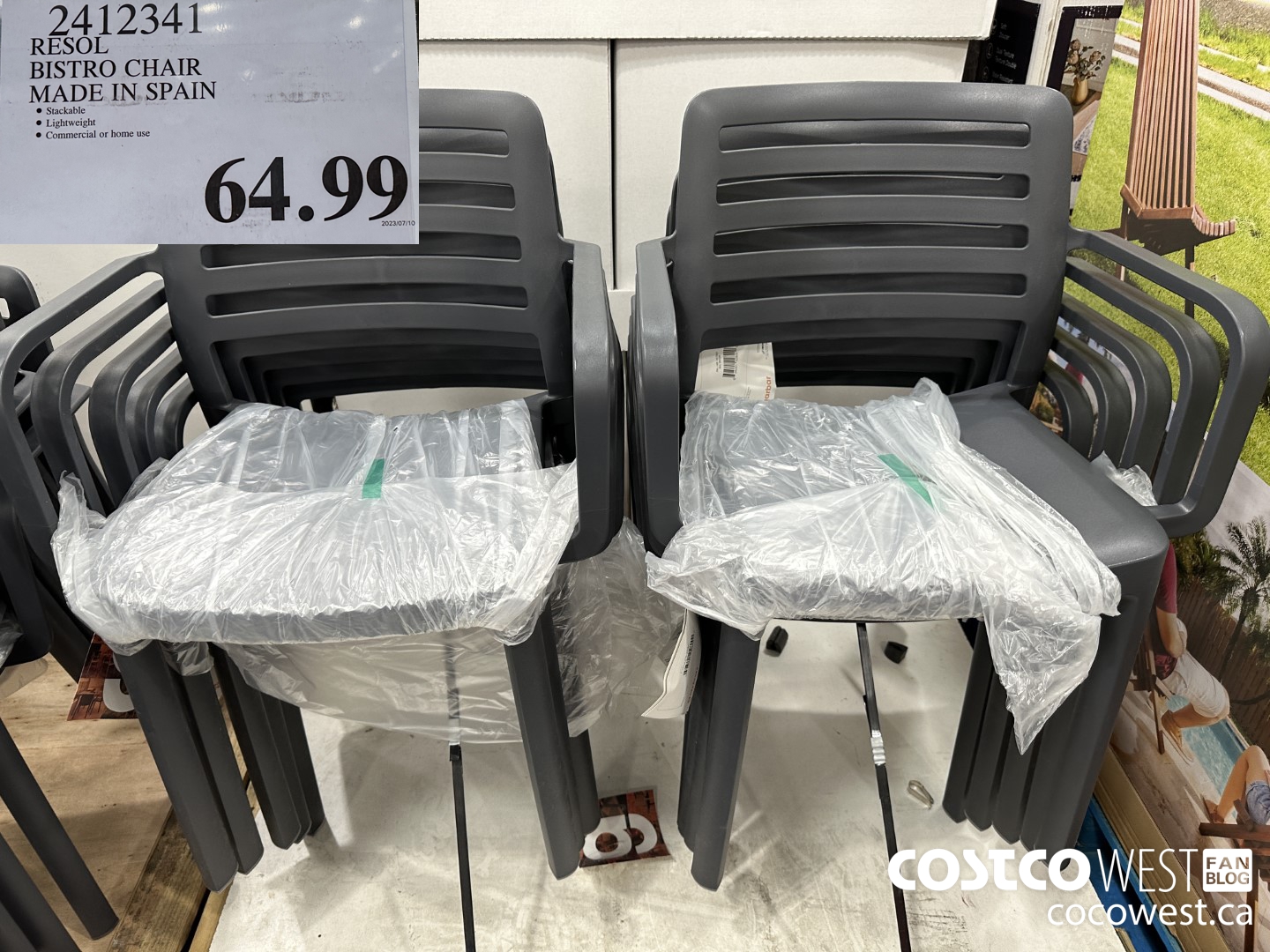 2412341 RESOL BISTRO CHAIR MADE IN SPAIN $64.99