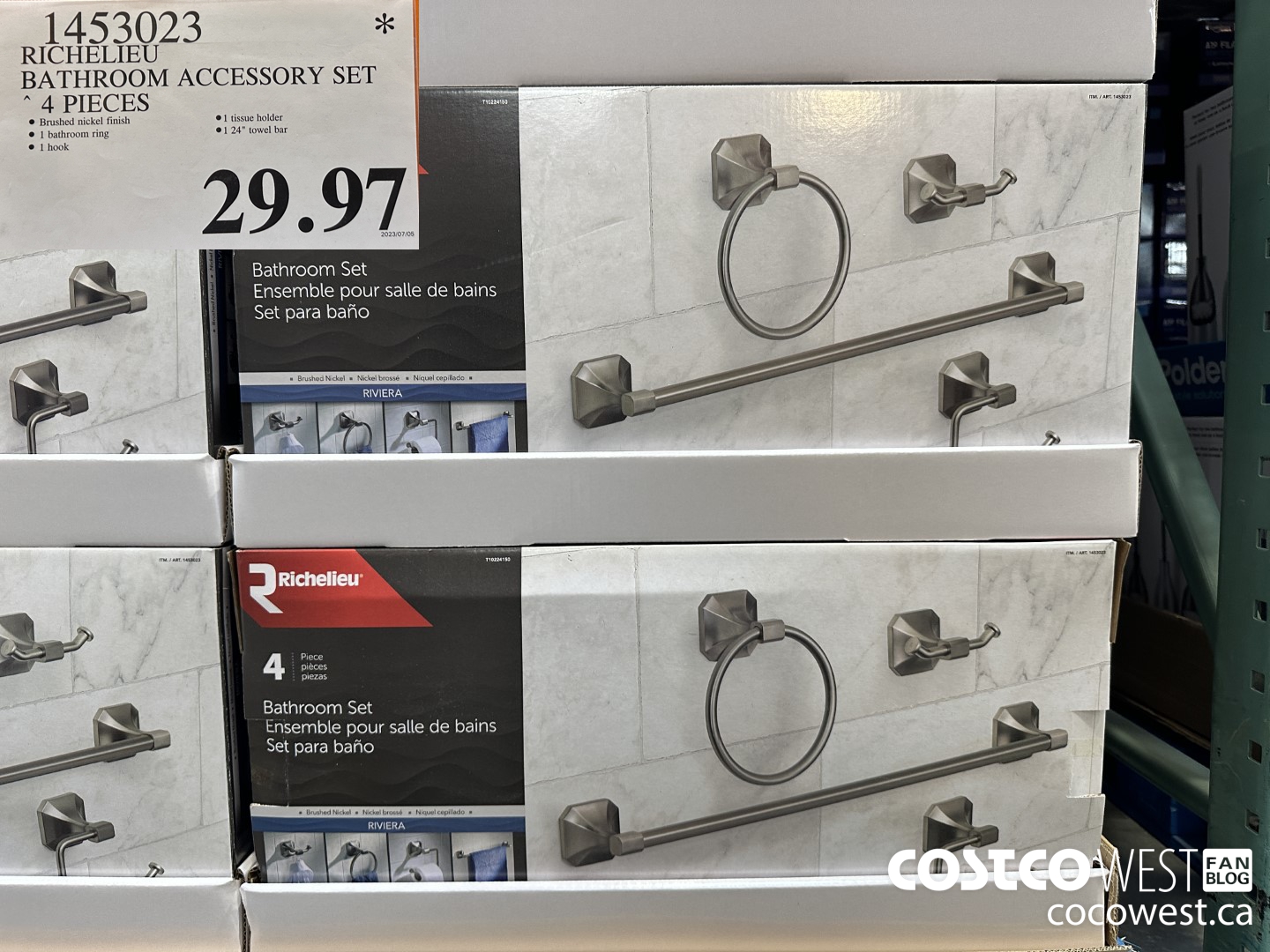 1453023 RICHELIEU BATHROOM ACCESSORY SET 4 PIECES $29.97