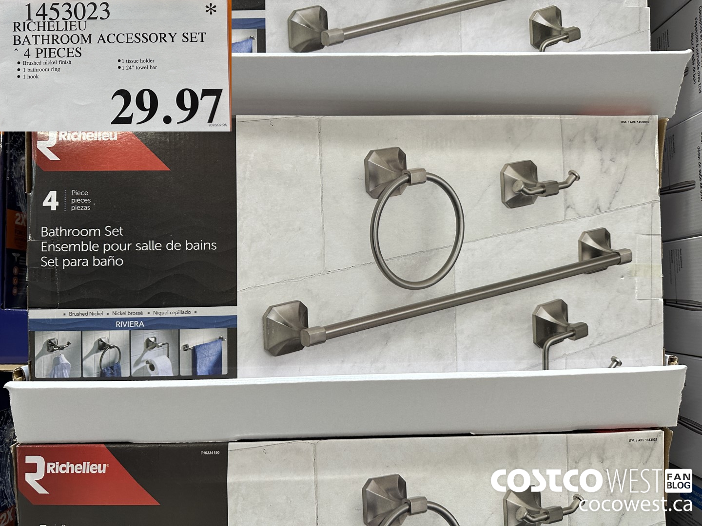 1453023 RICHELIEU BATHROOM ACCESSORY SET 4 PIECES $29.97