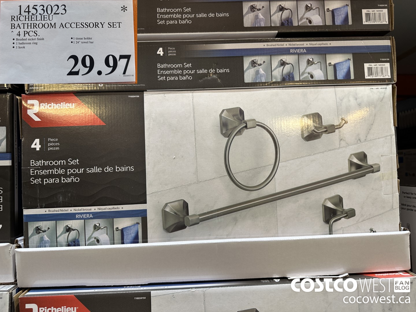 1453023 RICHELIEU BATHROOM ACCESSORY SET 4 PIECES $29.97