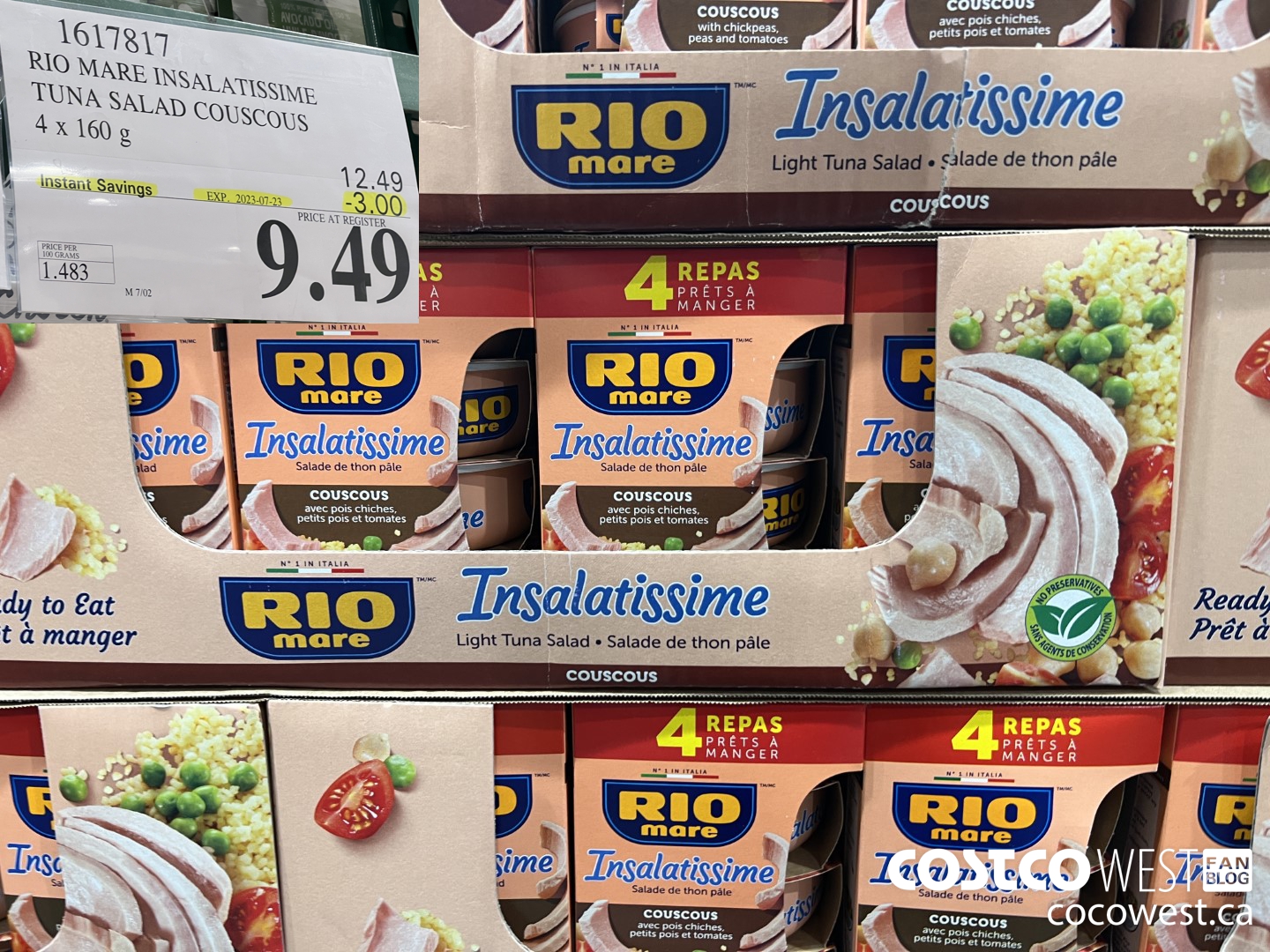 1617817 RIO MARE INSALATISSIME TUNA SALAD COUSCOUS 4 x 160 g ($3.00 INSTANT SAVINGS EXPIRES ON 2023-07-23) $9.49